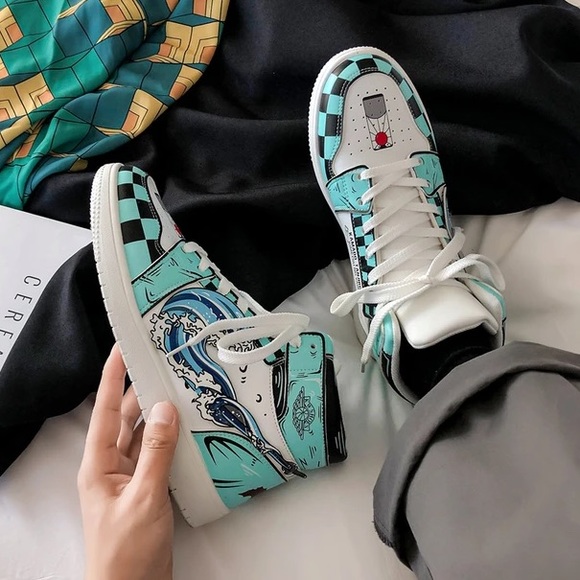 Demon Slayer Giyu High Blue Sneakers (42) - Picture 1 of 11